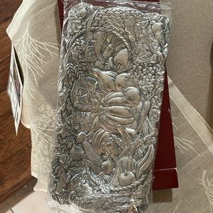 Like New in Box Arthur Court 1993 Rectangular Aluminum Tray Cornucopia Garden